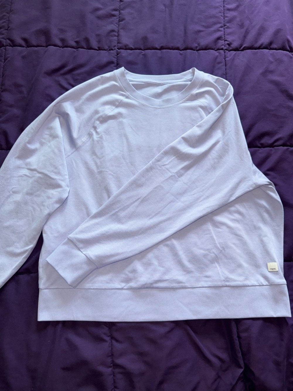 Vuori Women's Light Lavender Long Sleeve Crew